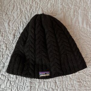 Patagonia Black Cable Knit Hat One Size